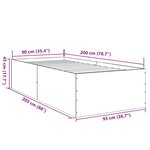 vidaXL Cadre de lit sans matelas chêne fumé 90x200 cm