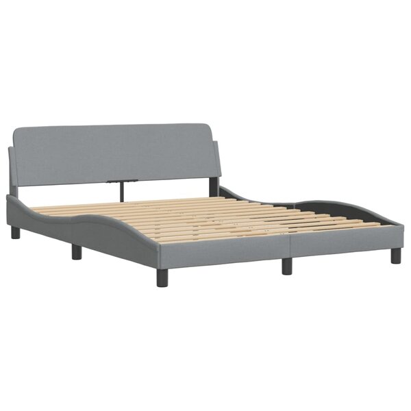 vidaXL Cadre de lit sans matelas gris clair 160x200 cm tissu