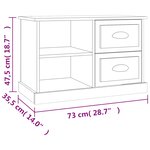 vidaXL Meuble TV gris béton 73x35 5x47 5 cm bois d'ingénierie