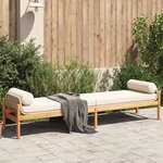 vidaXL Banc de jardin avec coussin beige résine tressée acacia