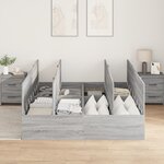 vidaXL Cadre de lit de rangement Gris Sonoma 150x200 cm