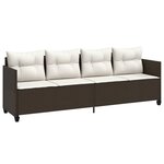 vidaXL Chaise longue avec coussins marron résine tressée