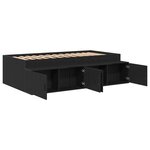 vidaXL Cadre de lit de rangement Chêne Noir 100x200 cm