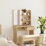 vidaXL Coiffeuse avec miroir Chêne sonoma 74 5x40x141 cm