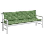 vidaXL Coussins de banc de jardin lot de 2 motif de feuilles tissu