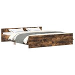 vidaXL Cadre de lit sans matelas chêne fumé 200x200 cm