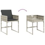 vidaXL Ensemble à manger de jardin et coussins 15 Pièces gris clair rotin