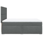 vidaXL Sommier à lattes de lit avec matelas Gris foncé 140x200cm Tissu