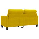 vidaXL Canapé à 2 places Jaune 140 cm Velours