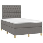 vidaXL Sommier à lattes de lit avec matelas gris foncé 120x190cm tissu