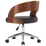 vidaXL Chaises pivotantes à manger lot de 4 bois courbé et similicuir