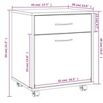 vidaXL Armoire roulante Chêne marron 45x38x54 cm Bois d'ingénierie