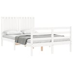 vidaXL Cadre de lit sans matelas blanc bois massif