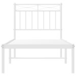 vidaXL Cadre de lit métal sans matelas avec tête de lit blanc 75x190cm