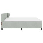 Lit à ressort vidaXL avec matelas gris clair en velours 200x200 cm