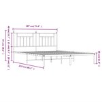 vidaXL Cadre de lit métal sans matelas et tête de lit blanc 183x213 cm