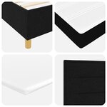 vidaXL Lit à ressorts avec matelas noir petit lit double en tissu