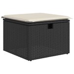 vidaXL Salon de jardin 7 Pièces avec coussins noir résine tressée