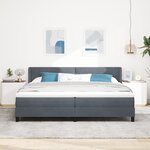 lit à ressorts vidaXL avec matelas gris foncé 200x200 cm en velours