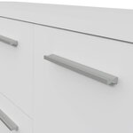 Buffet bas - Blanc mat - 4 portes 3 tiroirs - L 179 x P 42 x H 74,5 cm