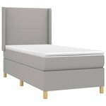vidaXL Sommier à lattes de lit matelas LED Gris clair 90x190cm Tissu