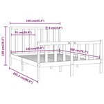 vidaXL Cadre de lit sans matelas blanc 160x200 cm bois massif