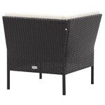 vidaXL Salon de jardin 6 Pièces avec coussins Résine tressée Noir