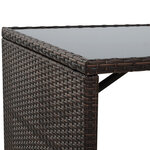 Ensemble salon de jardin encastrable 4 chaises monoblocs avec coussins déhoussables et table résine tressée chocolat