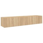 vidaXL Meubles TV muraux lumières LED 2 Pièces chêne sonoma 80x35x31 cm