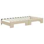 vidaXL Lit de jour avec gigogne et tiroirs crème 100x200 cm tissu