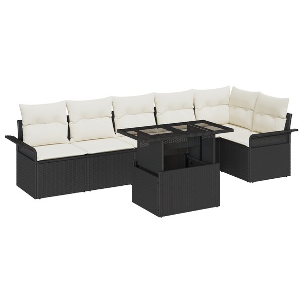 Set de canapé de jardin vidaXL de 7 pièces avec coussins