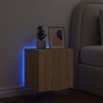 vidaXL Meuble TV mural avec lumières LED chêne sonoma 40 5x35x40 cm