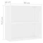 Vidaxl bibliothèque à 2 niveaux blanc 80x30x76 5 cm aggloméré