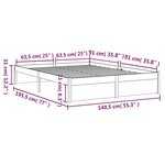vidaXL Cadre de lit sans matelas gris bois massif 135x190 cm
