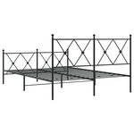 vidaXL Cadre de lit métal avec tête de lit/pied de lit noir 140x200 cm