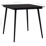 vidaXL Ensemble à manger d'extérieur 3 Pièces Rotin PVC Noir