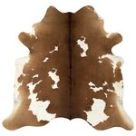 vidaXL Tapis en peau de vache véritable marron et blanc 180x220 cm