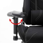 Fauteuil de bureau sport chaise de jeu bureau housse en tissu noir 19_0000371