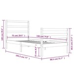 vidaXL Cadre de lit sans matelas blanc 75x190 cm bois de pin massif