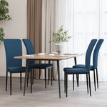 vidaXL Chaises à manger lot de 4 Bleu Velours