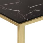 vidaXL Table basse doré acier inoxydable et verre trempé