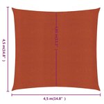 vidaXL Voile d'ombrage 160 g/m² carré terre cuite 4 5x4 5 m PEHD