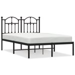 vidaXL Cadre de lit métal sans matelas avec tête de lit noir 120x190cm