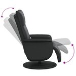 vidaXL Fauteuil inclinable de massage repose-pieds noir similicuir