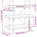 vidaXL Bibliothèque à 3 niveaux noir 100x33x108 5 cm bois d'ingénierie