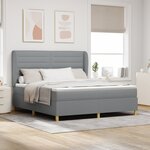 Lit à ressorts vidaXL avec matelas gris clair 180x200 cm en tissu