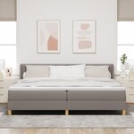 Lit Box Spring vidaXL avec Matelas Taupe 200x200 cm Tissu