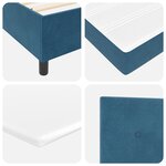 Lit à ressort vidaXL avec matelas bleu foncé 200x200 cm en velours
