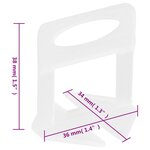 vidaXL Clips de nivellement de carreaux 1000 Pièces 3 mm