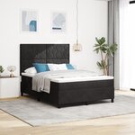 vidaXL Lit avec sommier et matelas & LED noir 140x200 cm en velours